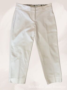 Peter Nygård White Cropped Ankle Pants Women’s 8